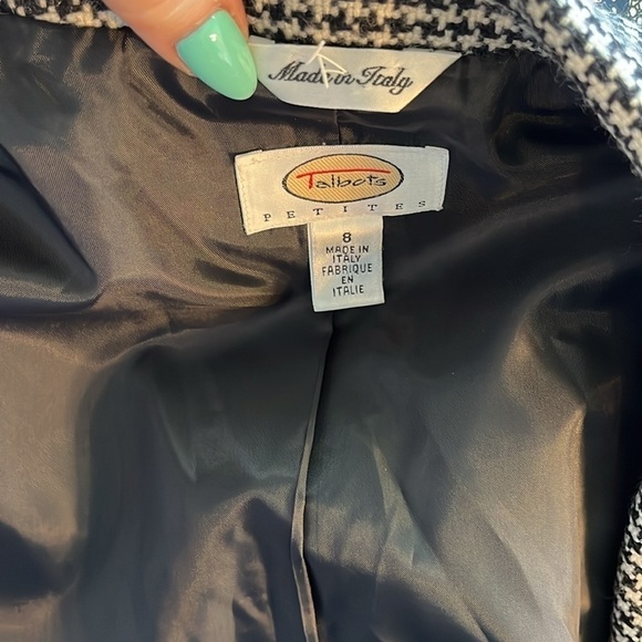 Talbots Herringbone Blazer Wool Lined Pockets Size 8 P Petite Made in Italy - Picture 8 of 10